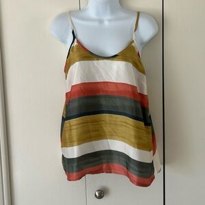 Mystree Multicolor Striped adjustable spaghetti strap Cami S